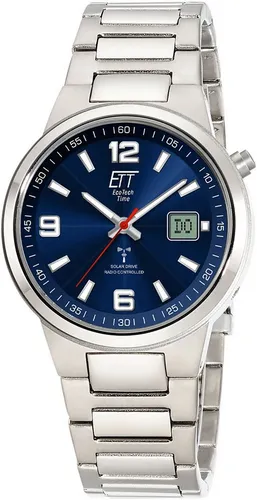ETT Funkuhr EGT-11709-32M - Solar Titan Herrenuhr - Elegante Herrenuhr mit Solar-Antrieb und Funktechnologie. Hochwertiges Titan-Gehäuse, wasserdicht bis 5 bar und automatische Zeitumstellung.