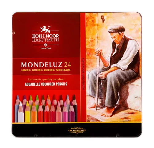 KOH-I-NOOR Aquarell-Buntstifte Mondeluz 24er Metalletui - Hochwertige Aquarell-Buntstifte im Metalletui, ideal für kreative Projekte und vielseitige Farbgestaltung. Perfekt für Künstler und Hobbyisten.
