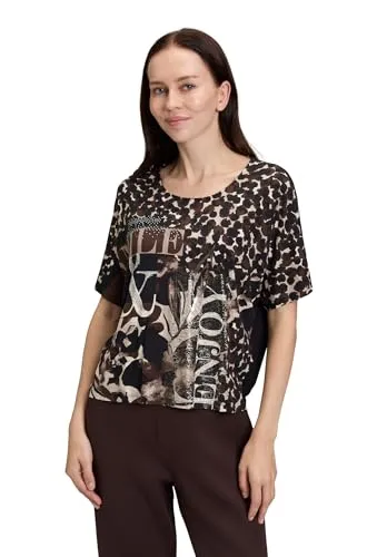 Betty Barclay Damen Oversize-Shirt mit Aufdruck - Modisches Oversize-Shirt für Damen, mit floralem Print und Glitzersteinen. Aus 95% Viskose, 5% Elasthan, bietet es hervorragenden Tragekomfort und eine lässige Silhouette – perfekt für Freizeitoutfits.
