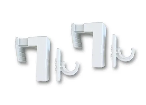 Birsppy Klemmträger Klemmhalter für Scheibengardinenstangen, Cafégarnituren - einfache Montage ohne Bohren oder Kleben - weiß, 2 Stück