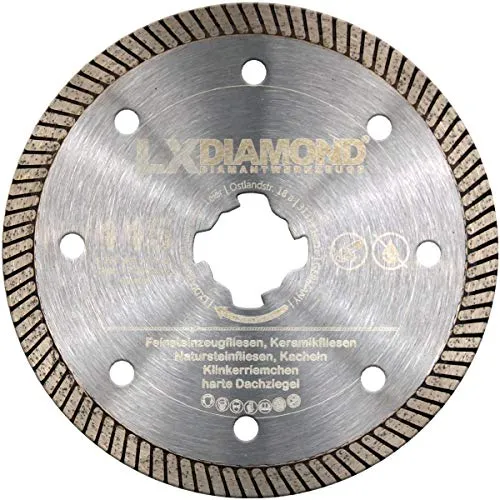LXDIAMOND Diamant-Trennscheibe 115mm Premium Diamantscheibe für Feinsteinzeug Fliesen Natursteinfliesen passend für/kompatibel mit Bosch X-LOCK Winkelschleifer 115 mm