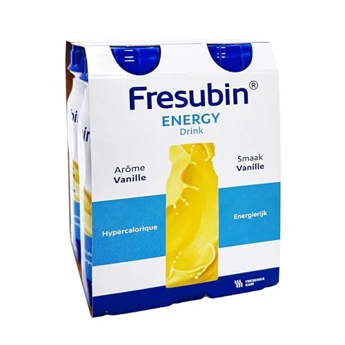 Fresubin Energy Drink - Vanille Hochkalorische Trinknahrung von Fresenius Kabi, 300 kcal pro Flasche, glutenfrei, ohne Ballaststoffe ideal bei Mangelernährung (200 ml (4er Pack), Vanille)