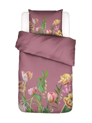 Essenza Bettwäsche Eloise, Satin, 2-teilig mit floralem Muster - Bettwäsche-Set aus 100% Bio-Baumwolle, atmungsaktiv und feuchtigkeitsabsorbierend. Mit lebhaftem Tulpen-Design von Kreetta Järvenpää, sorgt für einen stilvollen Akzent in Ihrem Schlafzimmer.