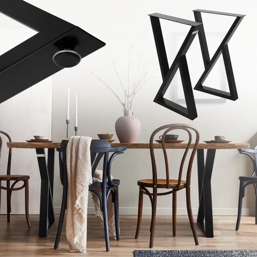Ml-Design Tischbein 2er Set - Stabiles Kufengestell aus Stahl - Tischbeine im Industriedesign, X-Form aus pulverbeschichtetem Stahl, ideal für DIY Esstisch oder Schreibtisch Projekte.