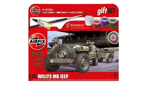 Airfix 1:72 A55117A Hanging Gift Set Willys MB Jeep - NEU