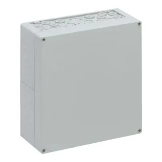 Spelsberg 2249702 Leergehäuse mit Deckel, IP65, grau - Verteilerkästen, robust und wetterfest mit Schutzart IP65, ideal für den Außeneinsatz oder feuchte Umgebungen.