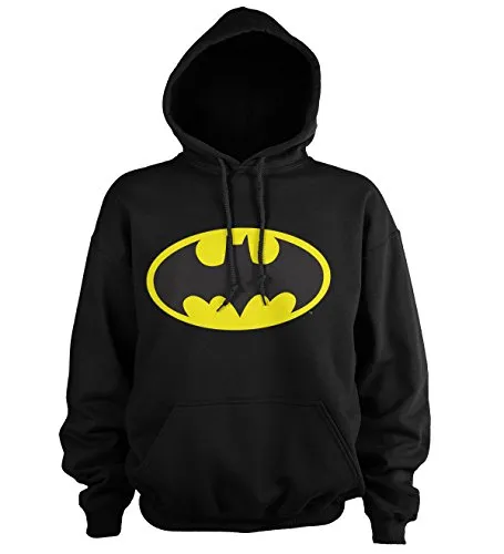 Batman Herren Felpa Con Cappucccio Kapuzenpulli, Black, XXL