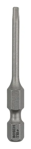 Bosch Sechsrund-Bit T 10 extra hart C 6.3 - 25 Stück - Torx Bit für allgemeine Schraubarbeiten, aus S2-modifiziertem Stahl für überdurchschnittliche Härte und Langlebigkeit. Perfekt für präzises Arbeiten mit Schraubendrehern und Bohrschraubern.