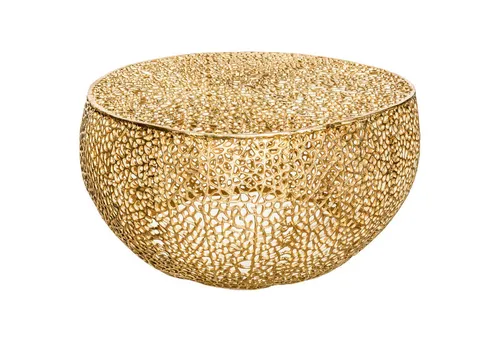 riess-ambiente Couchtisch ABSTRACT LEAF 80cm gold – Handgefertigter Blickfang - Couchtisch aus hochwertiger Metall-Aluminium-Legierung, handgefertigt mit einzigartigem Blättermuster. Ein elegantes Unikat, das jedem Wohnzimmer einen Hauch von Extravaganz verleiht.