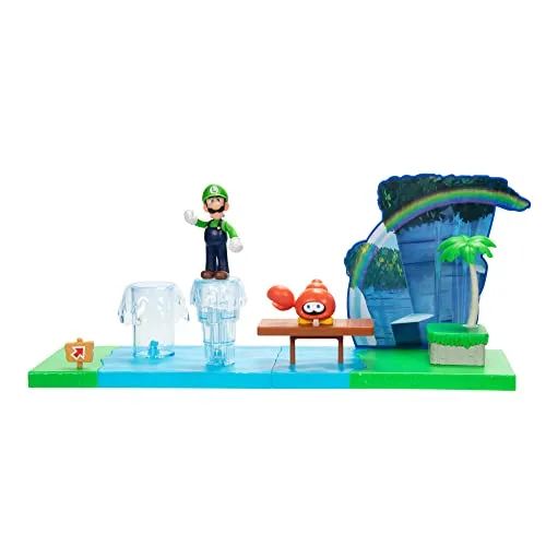 Jakks Pacific Super Mario Sparkling Waters Playset - Spielfigur Spielsets mit 2,5 Zoll Actionfiguren für kreatives Spielen und Abenteuer im Mario-Universum.