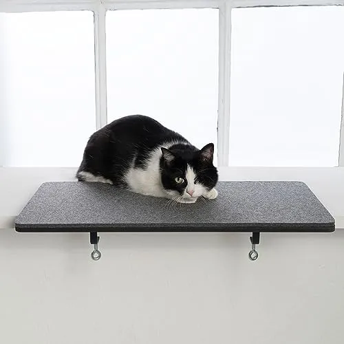 LucyBalu® Premium Katzen Fensterbankliege - Ideal für gemütliche Fensterplätze - Fensterplätze für Katzen, extra große Auflage für mehr Komfort und Sicherheit. Hochwertiger Wollfilz sorgt für einen kuscheligen Platz zum Vögel beobachten.