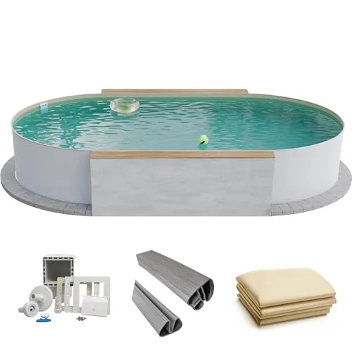 Fresh-Pool Ovalpool Profi Stahlwandpool Set oval 525x320 cm