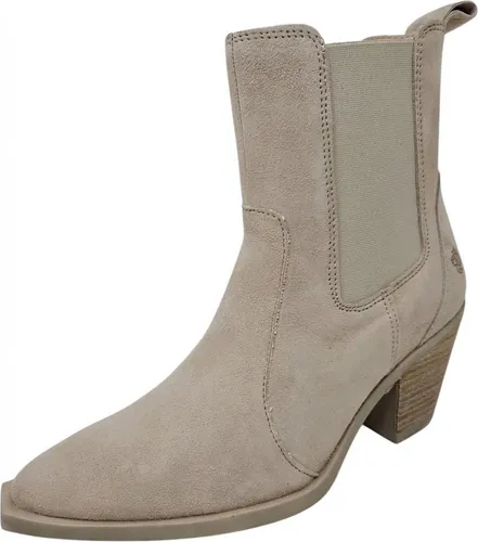 Apple of Eden Stiefelette Taupe in Größe 38 - Elegante Stiefelette aus hochwertigem Leder in taupe mit einem komfortablen Trichterabsatz von 5,5 cm. Ideal für stilvolle Auftritte und vielseitige Kombinationen.