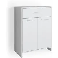 Vicco Midischrank Kiko, Weiß, 60 x 80 cm - Hoch- & Midischränke fürs Bad, idealer Stauraum mit geschlossenen Ablageflächen und umkehrbarer Türöffnung für flexible Nutzung.