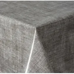 texpot Tischdecke Wachtstuchtischdecke abwischbar Gartentischdecke Wachstuch (1-tlg) grau rechteckig | 130 cm x 260 cm