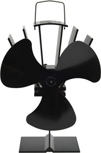 vidaXL Wärmebetriebener Ofenventilator mit 3 Blättern - Aschesauger für effiziente Wärmeverteilung, leise im Betrieb und aus langlebigem eloxiertem Aluminium, ideal für komfortable Raumtemperaturen ohne Montage.
