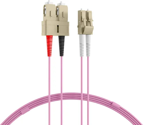 ProfiPatch Glasfaserkabel LWL Patchkabel Duplex LC-SC Multimode 50/125µ OM4 LSZH Lichtwellenleiter 7,5m
