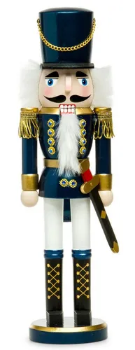 SIKORA Weihnachtsfigur NK-I Nussknacker aus Holz – 3 Größen in blau von SIKORA