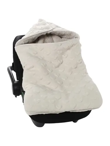 VERTBAUDET Warmer Baby Ausfahrsack mit Jacquard-Herzen beige - Kuschelweicher Baby Ausfahrsack mit Jacquard-Herzen, ideal für kalte Tage. Praktisch und sicher für unterwegs, mit waschbaren Materialien für einfache Pflege.