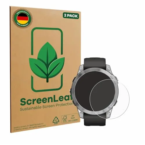 ScreenLeaf 2 Stück Schutzfolie für Garmin Fenix 7 (47 mm) [nachhaltiger Displayschutz, Folie, transparent, kratzfest]