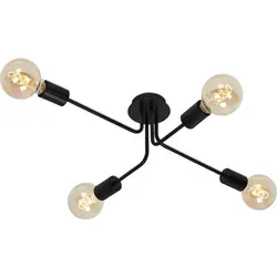 Briloner Retro Deckenleuchte 4xE27, schwenkbar, schwarz - Vintage Deckenleuchte mit 4 E27-Fassungen für individuelle Lichtgestaltung. Ideal für Esszimmer und Wohnzimmer, bringt sie einen Hauch von Retro-Chic in jeden Raum.