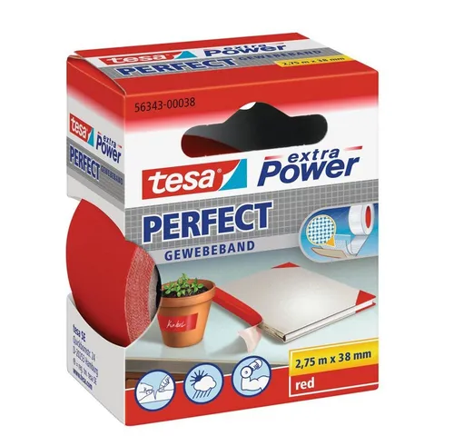 tesa Klebeband tesa® extra Power® Perfect 56343 Gewebeband rot 38mm x 2,75m