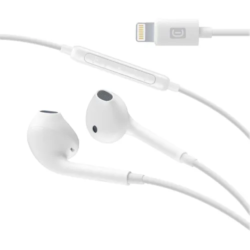 cellularline Eagle Kapselkopfhörer mit Kabel - Kopfhörer mit Lightning-Anschluss, optimierte Klangleistung und Clear-Voice-Mikrofon für klare Anrufe. Komfortables Kapseldesign und MFi-zertifiziert für perfekte Apple-Kompatibilität.