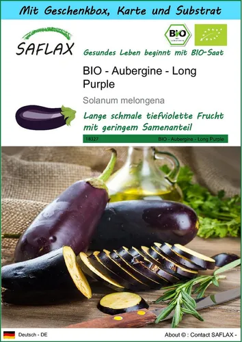 SAFLAX Gemüsesamen SAFLAX - Geschenkset - BIO - Aubergine - Long Purple