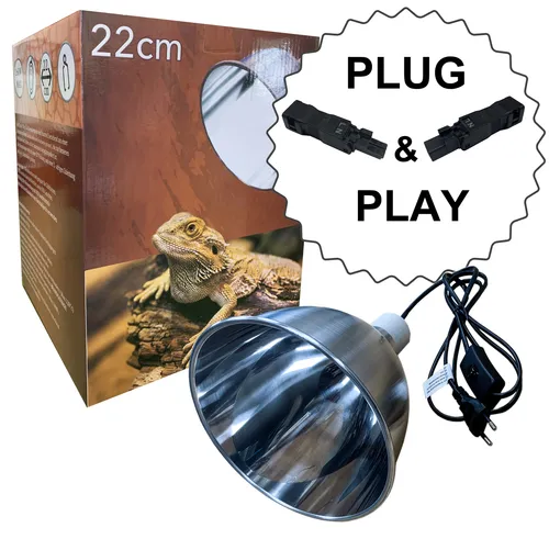 Ø22cm - Terrarium Klemmlampe Reflektor - Clamp Lamp Keramikfassung E27