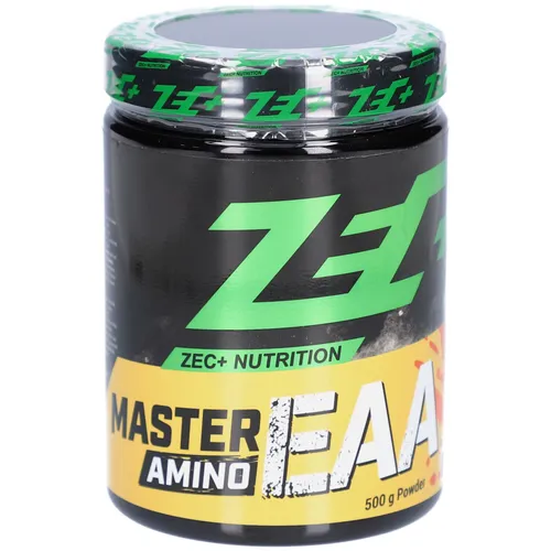 ZEC+ MASTER AMINO EAA Pulver Pfirsich-Eistee – 500 g - Leckeres Aminosäuren-Pulver mit 8 essentiellen Aminosäuren für optimale Unterstützung beim Training. 100 % vegan und hergestellt in Deutschland für höchste Qualität.