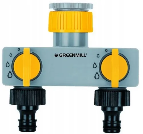 2-Wege-Verteiler Für Gartenschlauch Schlauchverteiler Mit Absperrventil 1