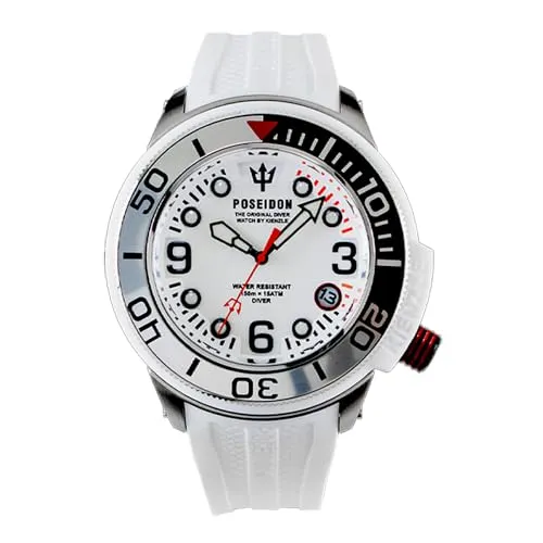 Kienzle POSEIDON 24 - Moderne Armbanduhr in Weiß - Elegante Armbanduhr mit 44,5 mm Edelstahlgehäuse, unidirektional drehbarer Lünette und Saphirglas. Ideal für den täglichen Einsatz und stilvolle Akzente.