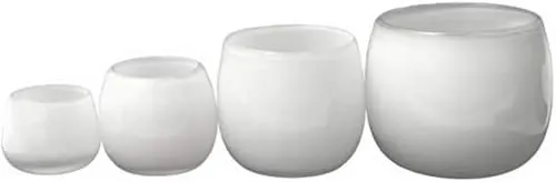 Dutz Collection Vase Pot Farbe White - Elegante Kugelvase aus handgefertigtem, doppelwandigem Glas in Weiß - ideal für stilvolle Dekoration in verschiedenen Größen.