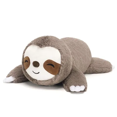 SQEQE Gewichtetes Faultier Kuscheltier, Weiches Faultier Plüschtier Kuscheltierkissen mit Gewicht, Cute Plüschtiere für Kinder und Erwachsene 35CM
