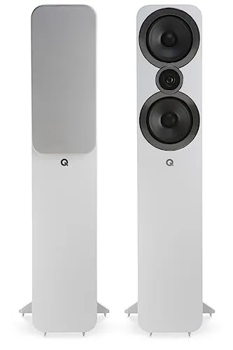 Q ACOUSTICS 3050i Standlautsprecher Paar Arctic White - 2-Wege-Reflexgehäuse mit 22 mm Hochfrequenz-Treibern für breiten Stereo-Sound und reduzierte Schrankresonanz. Ideal für HiFi-Enthusiasten und Heimkino.