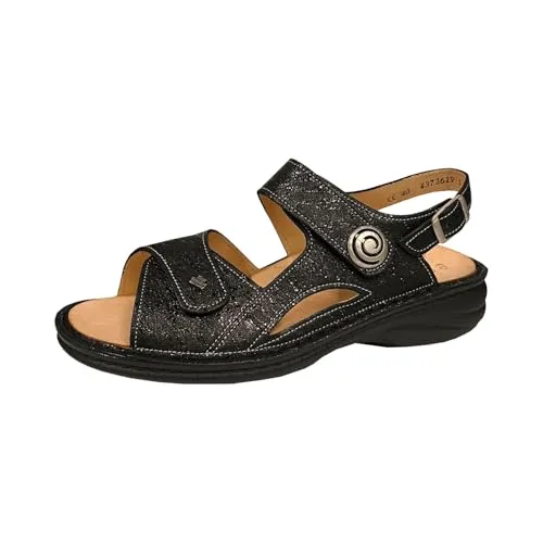 Finn Comfort Denia Damen Sandalen, Größe:40 EU - Wanderschuhe aus hochwertigem Leder, mit individuell anpassbaren Riemen durch Klettverschluss und rutschhemmender Sohle für sicheren Halt beim Wandern.