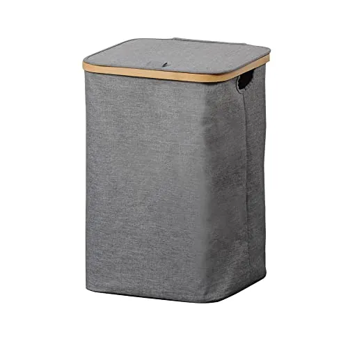 KESPER® Wäschebox mit Klappe - Stilvolles Design - Wäschetonne aus nachhaltigem Bambus, feucht abwischbar und ideal für ein ordentliches Zuhause. Fördert vorbildliche Waldwirtschaft durch FSC®-Zertifizierung.