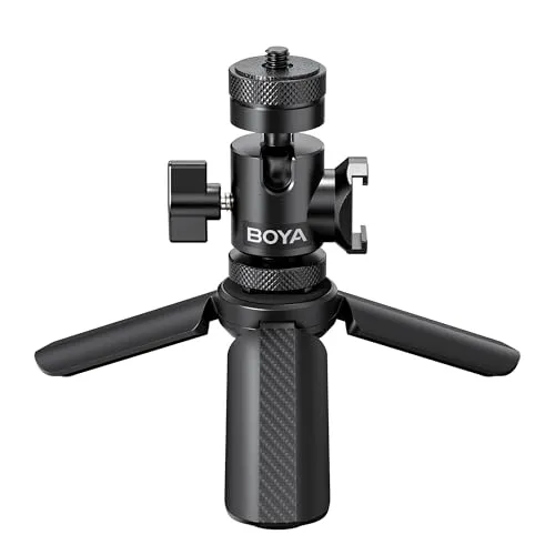BOYA Magic Stativständer für Tischmikrofone mit rutschfesten Gummifüßen, Microphone Stand, klappbarer Tischmikrofonständer für Gaming, Podcasting, Meetings, Chats