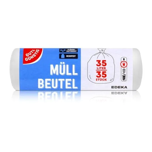 G&G Müllbeutel 35L - 35 Stück - Müllbeutel, extra reißfest und ideal für den täglichen Gebrauch im Haushalt oder Büro.