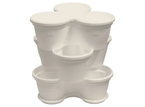 Engelland Blumenständer Säulentopf, Hochbeet, Kräuterbeet (Vorteils-Set, 3 St., 11 Liter Fassungsvermögen je Ebene), fallsicher, UV-beständig, stapelbar, platzsparend, robuster Kunststoff