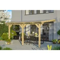 Terrassenüberdachung SKAN HOLZ Bormio 434 x 350 cm - Markisen & Terrassenüberdachungen, stilvolle Holzüberdachung für optimalen Wetterschutz und erweiterte Nutzung Ihrer Terrasse.