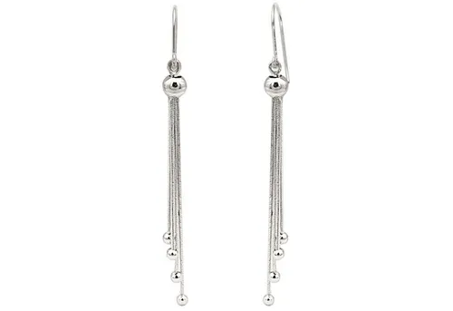 LÖB Paar Ohrhänger Silber – Elegante Quastenohrringe - Ohrhänger aus 925 Silber mit modernen Quasten und Perlen, perfekt als Geschenk für Frauen zu besonderen Anlässen. Inklusive Schmuckbox für stilvolle Präsentation.