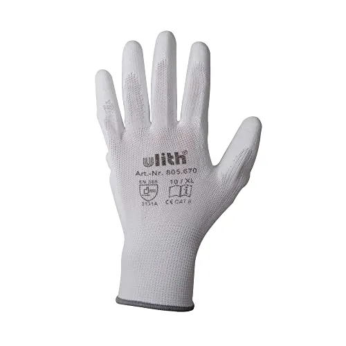 Scorprotect Arbeitshandschuhe Handschuhe PU/Nylon Feinstrick weiß (10 = XL)