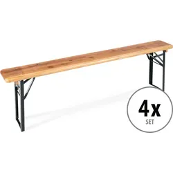 Stagecaptain BBB-180 Hirschgarten Bierzeltbank 177 cm – 4er Set - Gartenbänke – 4 stabile Bierbänke (177 cm) mit lackierter Holzoberfläche, einfach klappbar für leichten Transport und Lagerung, ideal für Feste und Feiern.