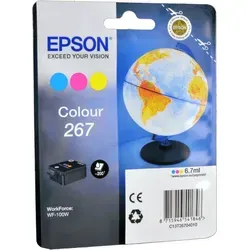 Epson Tinte C13T26704010 Color 267 - Original 3-farbige Tinte, 6,7 ml für Epson WorkForce WF-100/WF-110, hohe Druckqualität und Zuverlässigkeit