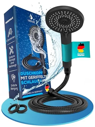 MIDUSE Duschkopf mit Schlauch Hochwertige Duschbrause - Entspannendes Duscherlebnis mit einstellbarem Duschkopf