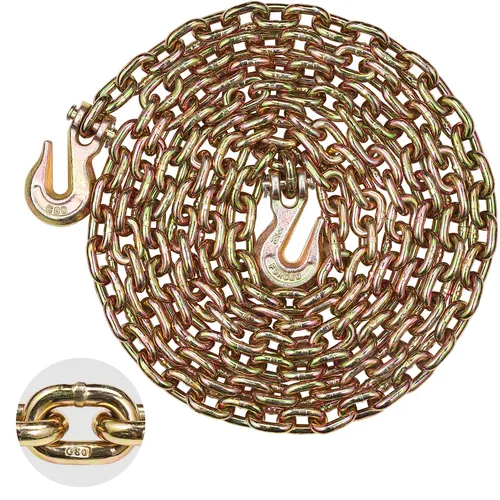 VEVOR Abschleppkette G80 - 3,22T Transport Binderkette - Zubehör für Gartengeräte - Robuste Abschleppkette mit Greifhaken, sicher und vielseitig einsetzbar, entspricht DOT-Standard, Tragfähigkeit bis 2,22 Tonnen.