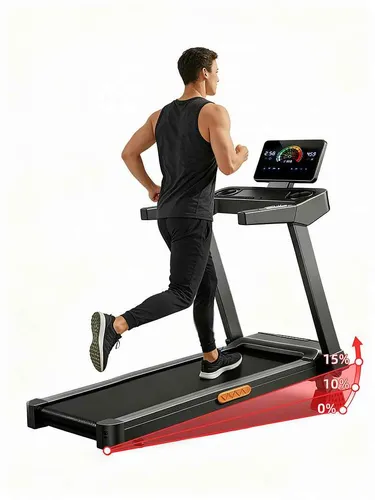 UMAY Laufband für Zuhause – Elektrisches Laufband mit 15% Steigung und 3,0 PS Motor
