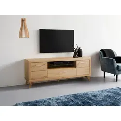 VOGL Möbelfabrik Lowboard 1237, Massivholzfront, Breite ca. 171 cm, mit Softclose Funktion beige 171 cm x 55 cm x 42 cm