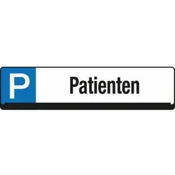 Eichner Parkplatz-Reservierungsschild Patienten - Parkplatzschild für Patienten mit UV-Schutzlack, inklusive Universalhalterung. Ideal für Arztpraxen zur einfachen Platzreservierung.